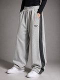 AIMFITS 100% Cotton Panelled Baggy Joggers- Grey